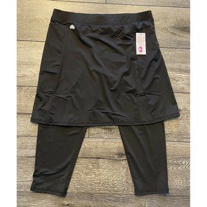 NWT Snoga Athletics Skirt Capri Leggings Black Size Medium M New